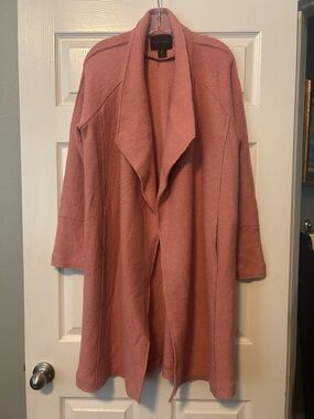 Tahari Rosewater Open-Front Duster Coat
